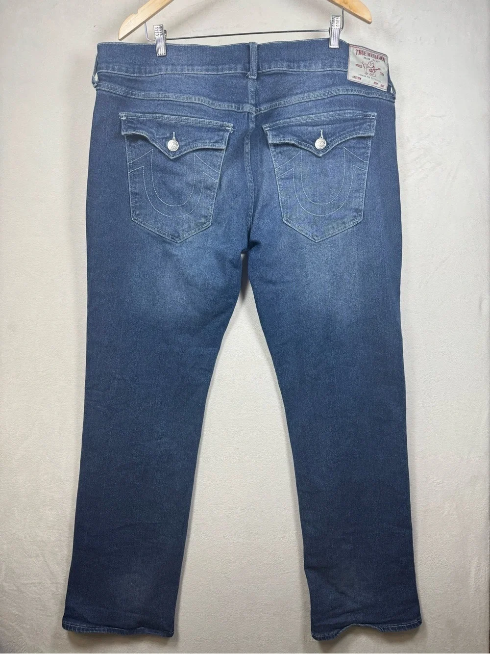 True Religion Men's Ricky Relax Straight Jeans - Dark Blue Wash size 40